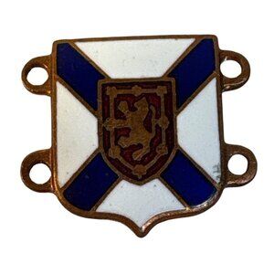 Nova Scotia Shield Pendant Charm Enamel Copper .5 Inch
